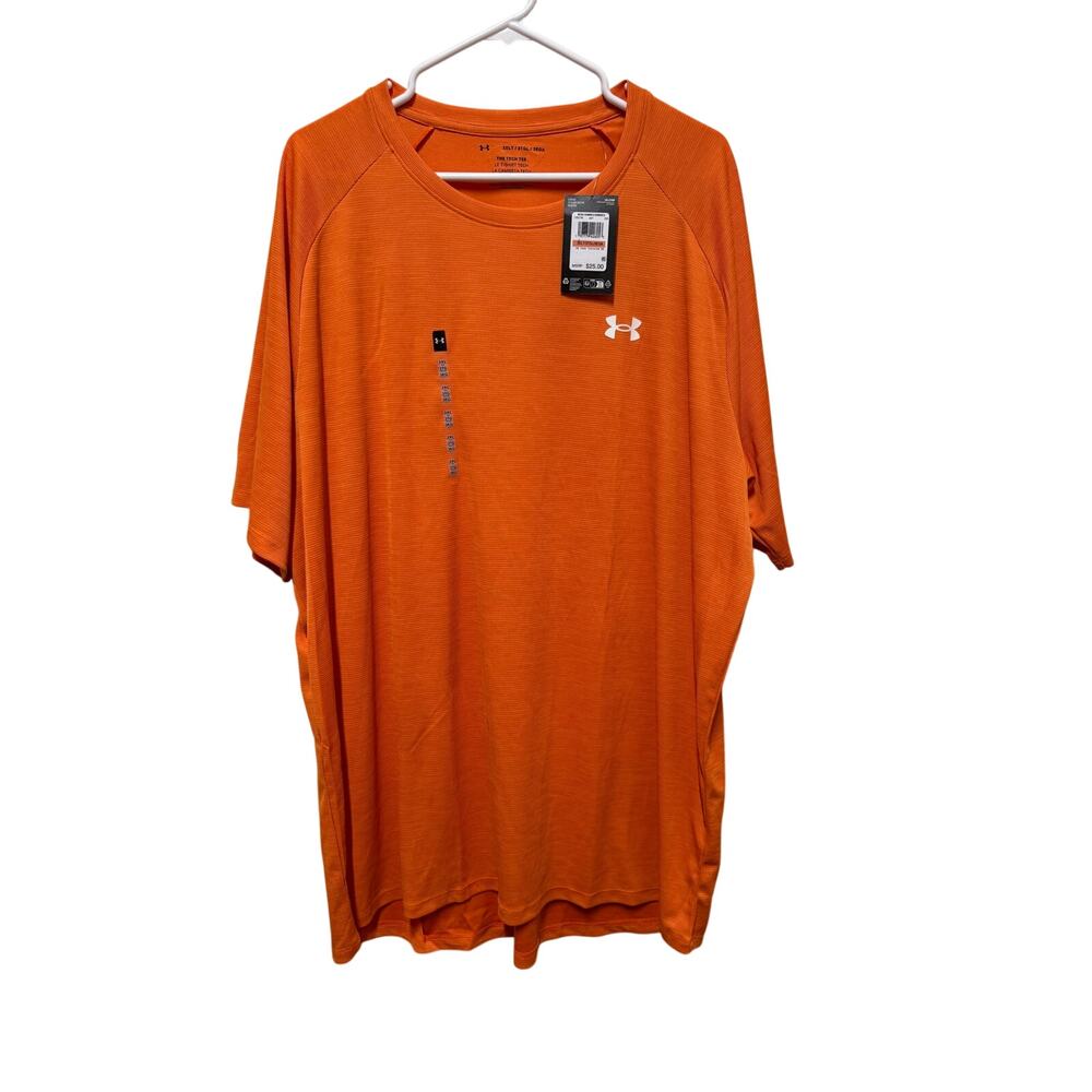 NWT Under Armour Mens Big and Tall The Tech Tee shirt Loose Fit orange 3XLT